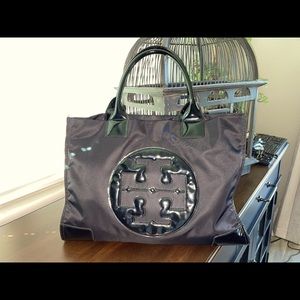 Tory Burch Ella Nylon Large Tote-Black